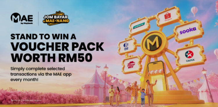 Win big on everyday transactions with a Voucher Pack worth RM50!